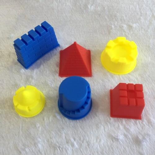 6pcs Small Child Kid Model Building Kits Portable Castle Sand Clay Mold Building Pyramid Sandcastle Beach Sand Toy