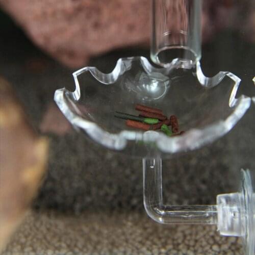 Aquarium Acrylic Flower Shape Shrimp Feeding Feeder Dish Food Basin with Suction Cup