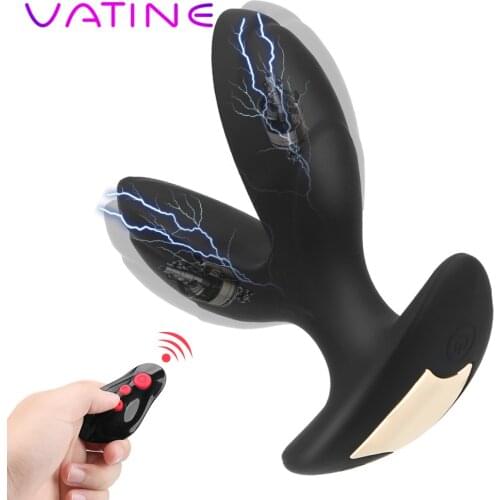 VATINE Electric Shock Anal Plug Vibrator Male Prostate Massager Wireless Remote Anus Vibrator Butt Plug Anal Dilator