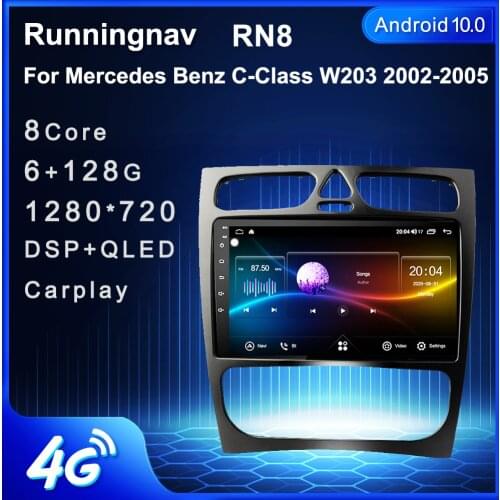 Android 10/9/8 For Mercedes Benz C-Class W203 C200 C320 C350 CLK W209 Car Radio Multimedia Video Player Navigation GPS RDS