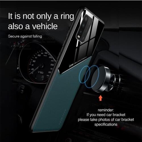 Car Magnetic Holder Leather Texure Mix Pixleglass Phone Case For Xiaomi redmi 9t 9 t redmi9t 6.53'' Case Protective Shell Cover