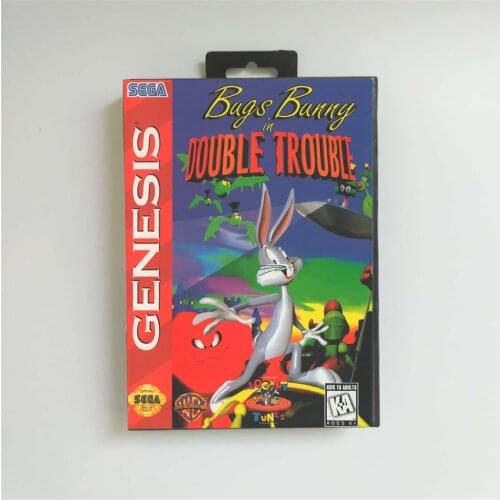 Bugs Bunny in Double Trouble - USA Cover With Retail Box 16 Bit MD Game Card for Sega Megadrive Genesis Video Game Console