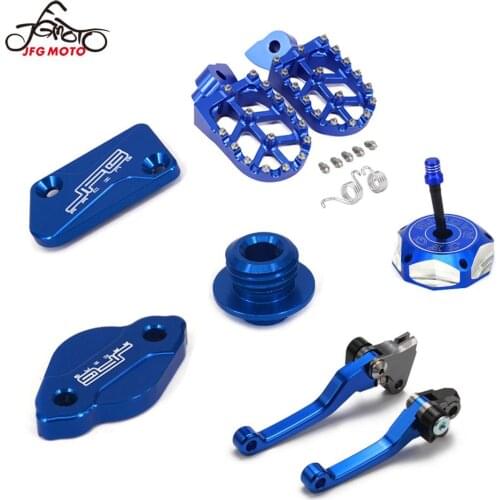 CNC Oil Filler Plug Front Rear Brake Reservoir Petrol Tank Cover Pedals Brake Clutch Lever For YAMAHA YZ125 YZ250 YZ250F YZ450F