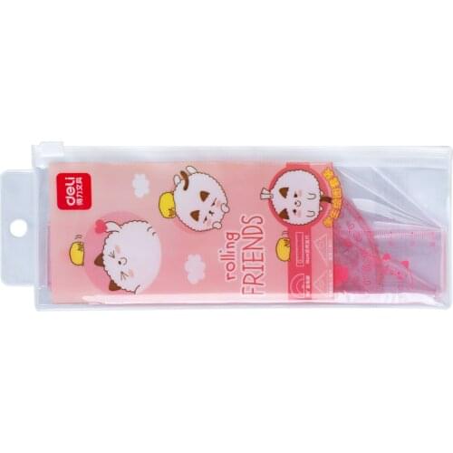 Gauge 9619 Students Ruler Sets Cartoon Four-piece Set Containing Ruler/Triangle/Protractor Office supplies classroom stationery