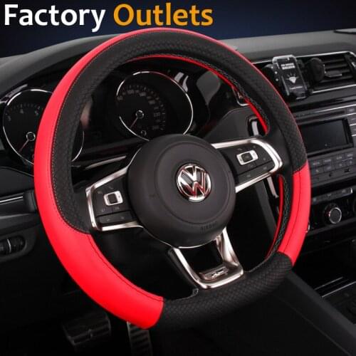 DERMAY D Shape Microfiber Leather Car Steering Wheel Cover for VW GOLF 7 2015 POLO JATTA Interior Accessories