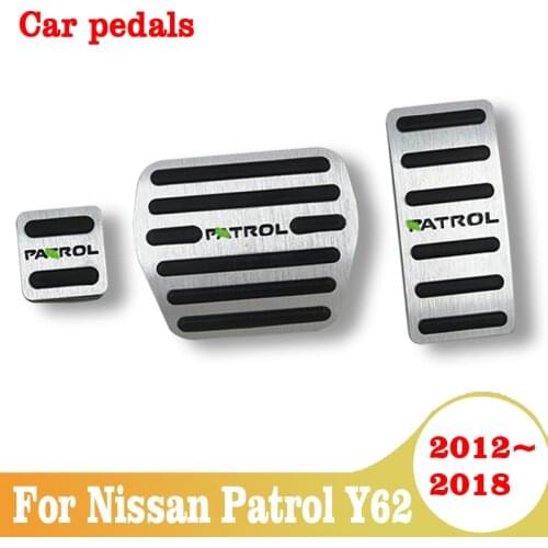 For Nissan Patrol Y62 2012--2016 2017 2018 AT Auto Accelerator Brake Footrest Clutch Pad Pedals Cover Car Accessories