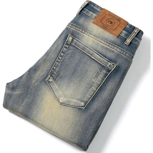 2021 Spring Mens Classic Style Casual Jeans New Brand Male Stretch Denim Trousers Regular Cowboy Trousers Fashion Clothing