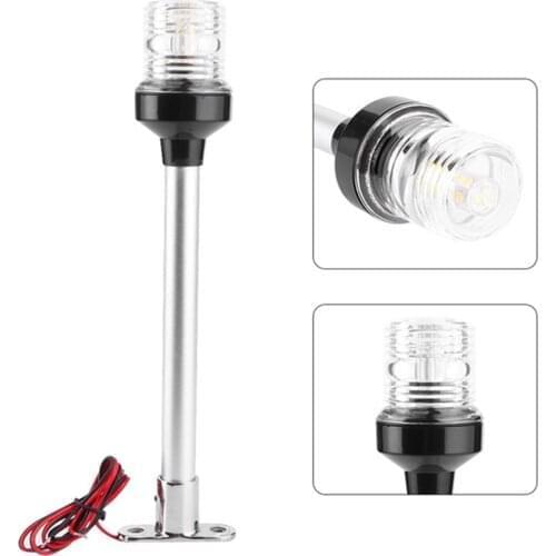 Boat Navigation Flip Up LED Light, Stern Anchor Ligh, 316 Bracket Light 360 Degree Navigation Light Yacht Accessories
