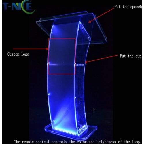 Commercial School Furniture Led Rostrum Plastic Pulpit Church Pulpit Lectern AKLIKE Custom Acrylic Pulpito Cheap Perspex Speaker
