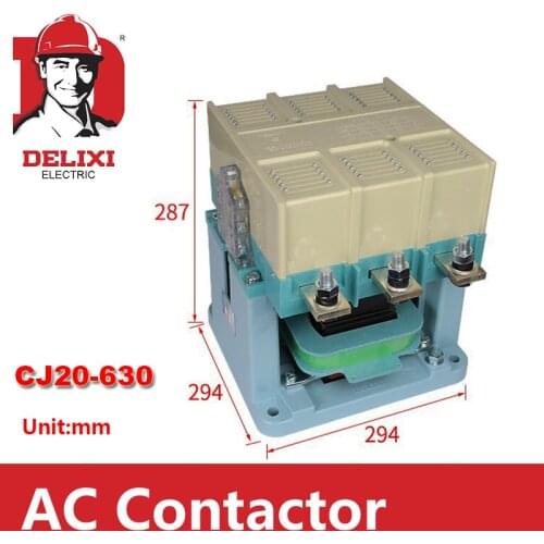 DELIXI 630A AC Contactor 3 Phase CJ20-630 2NO 2NC Coil Voltage AC 220V 380V
