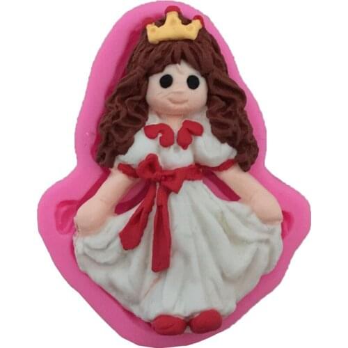 Beautiful Girl Princess High Quality Fondant Christmas DIY Cake Decorating Tools Silicone Soap Mould Cake Mold E470