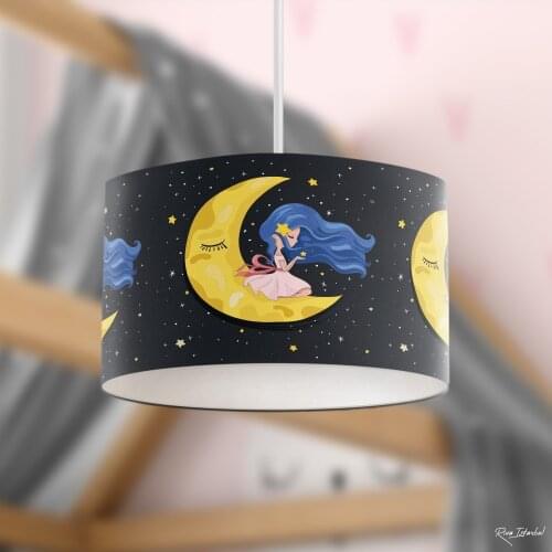 Blue Flower and Butterflies Boy Printing Patterned Kids Baby Room Bedroom Light Pendant Lamp Chandelier