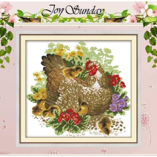 Chicken Mother And Chick Cross Stitch 11CT 14CT Cross Stitch Set Wholesale DIY Animals Cross-stitch Kit Embroidery Needlework