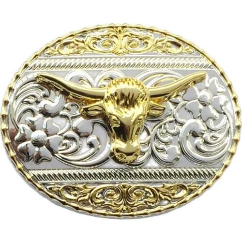 2021 New Luxury Gold Bull head Animal Series Metal Belt Buckles West Cowboy Jeans Accessories Fastener Good Quality Gift