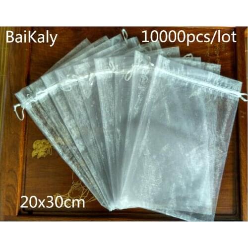 Wholesale 10000pcs 24color 20x30cm organza bag wedding/Party decoration anniversaire gift bag jewelry Packaging drawstring Pouch