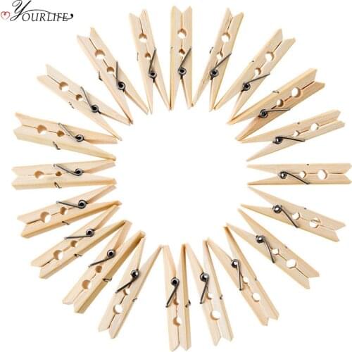 OYOURLIFE 20pcs/set Bamboo Product Clothes Pegs Laundry Hanging Clothes Pins Beach Towel Clips Clamp Household Clothespins