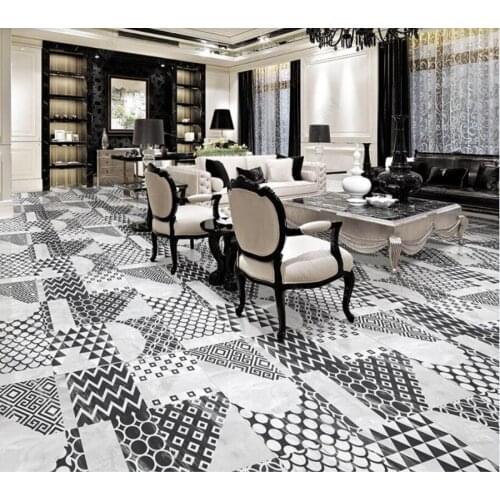 PVC Nordic personality retro tile mosaic tiles non-slip waterproof self-adhesive 3D floor sticker tiles bathroom 3D wallpaper