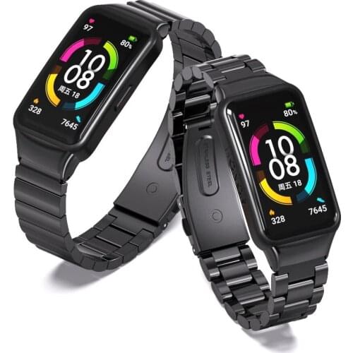 Stainless Steel Band Straps For Huawei Band 6 Smart Wristband Bracelet Replacement Watch Strap For Huawei Honor 6 Metal Correa
