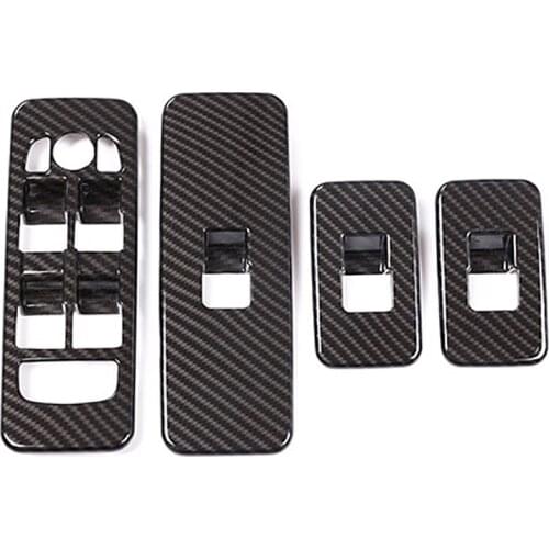 Carbon Fibre Window Glass Lift Switch Button Frame Cover Trim Car Accessories for Land Rover Discovery Sport 2015-2019