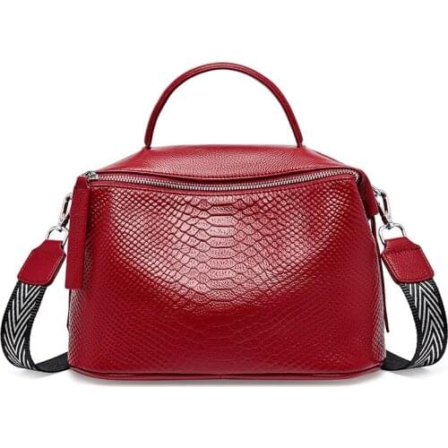 Vintage Genuine Leather Crocodile Pattern Crossbody Bags for Women 2021 New Shoulder Bag Fashion Handbags and Purses Tote Bags