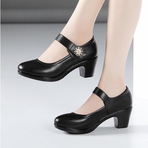 Plus Size 32-43 Block Heel Platform Pumps Women Wedding Shoes 2021 New High heels Shoes Ladies Office Work Dance Shoes 41 42