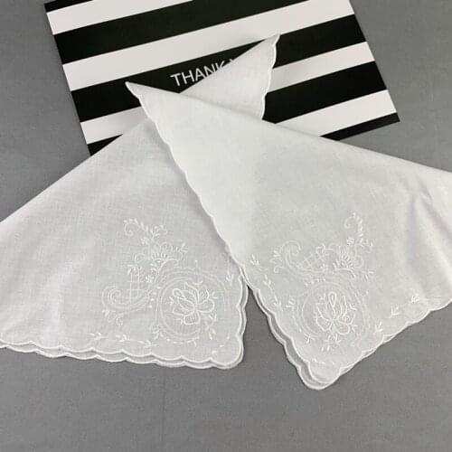Ladies handkerchief Home Textiles Guest Towel White 100% Soft Cotton Handkerchiefs Hankies Hanky For Wedding Bridal