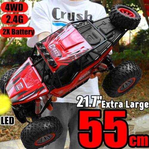 1:8 55CM RC Car 2.4G 4WD Led Light Racing Remote Control Truck Off Road Electric Vehicle Monster Car Toys for Children Kids Gift