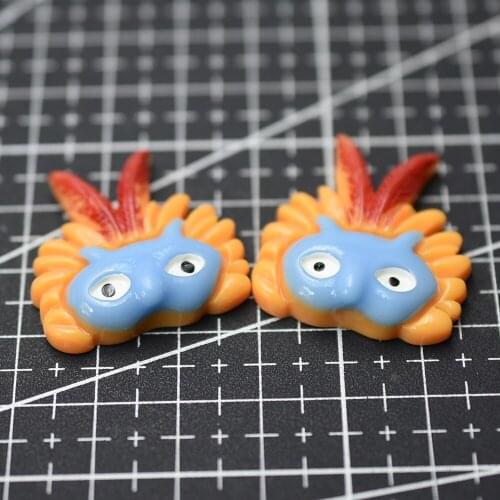 1pcs/lot resin flat back orange bird head 27mm Hallowmas Cabochons Hair Bow Center Card Frame Making Craft DIY