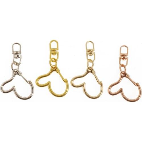 10PCS Key Rings Irregular Heart Shape Key Chains with Swivel Connector, Snap Hook