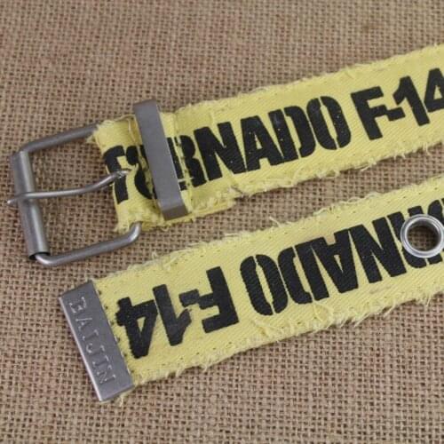 3.7cm yellow printting Canvas Waist Belt