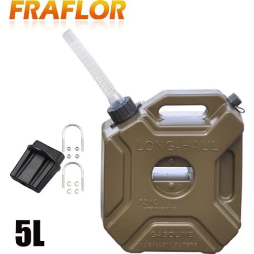 5L Green Fuel Tanks Plastic Petrol Cans Car Jerry Can Mount Motorcycle Jerrycan Gas Can Gasoline Oil Container Fuel Canister