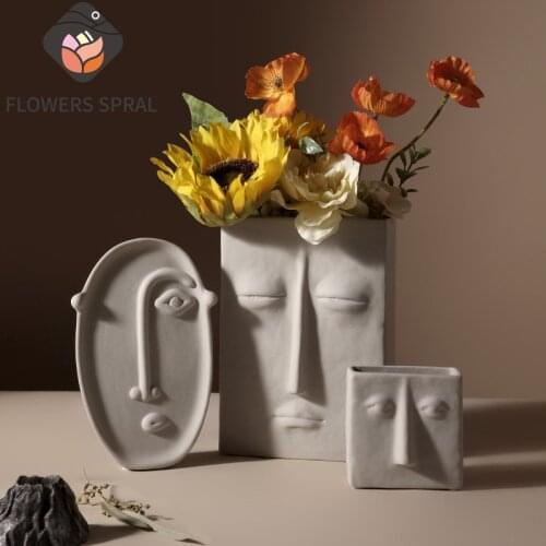 Abstract Human Face Vase, Artistic Creative Flower Arrangement Vase, Bedside Table Study Nordic Decorations, Wedding Gifts
