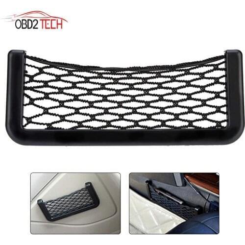 Car Accessories Universal Black Car Net Bag Phone Holder Storage Pocket Organizer Car Mesh Net Holder Pocket for phone