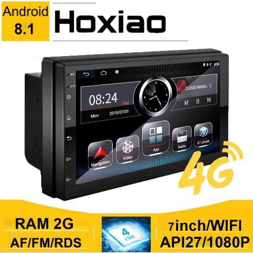 Android 8.1 2 Din 7'' Car Radio Multimedia Player RAM 2G Stereo Bluetooth Support Camera GPS WIFI 7 Inch Universal 4G Autoradio