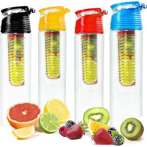 800 ML Portable fruit Infusing Infuser Water bottle Sports Lemon Juice Bottle Flip Lid for kitchen table Camping travel outdoor