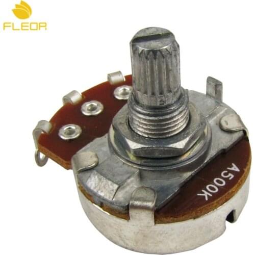 FLEOR 4pcs Full Size Big Guitar Potentiometer A500K Switch Control Pots Short Shaft