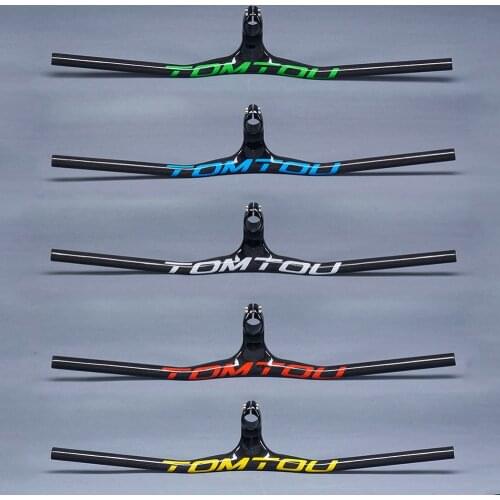 TOMTOU Carbon Fiber MTB Bicycle Riser Swallow-shaped Integrated Handlebar With Stem For Fork Diameter 28.6mm