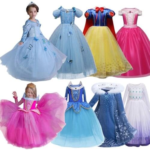 Princess Costume For Girls Halloween Cosplay Clothes Kids Carnival Party Fancy Dress Up Children Birthday Disguise Dresses