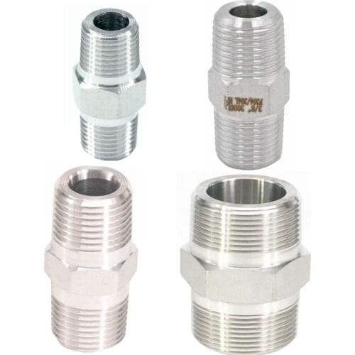 3000 PSI 1/8"-2" NPT Male 304 Stainless Steel Hex Nipple Forged Pipe Fitting Water Gas Oil