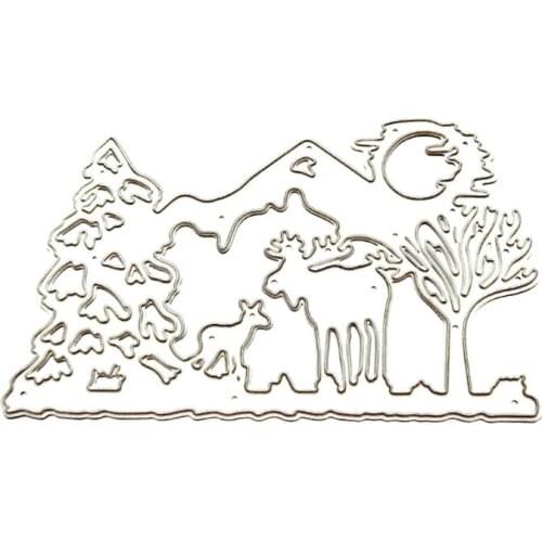 Tree Deer Metal Cutting Dies Stencil Scrapbooking DIY Album Stamp Paper Card Embossing Decoration Craft