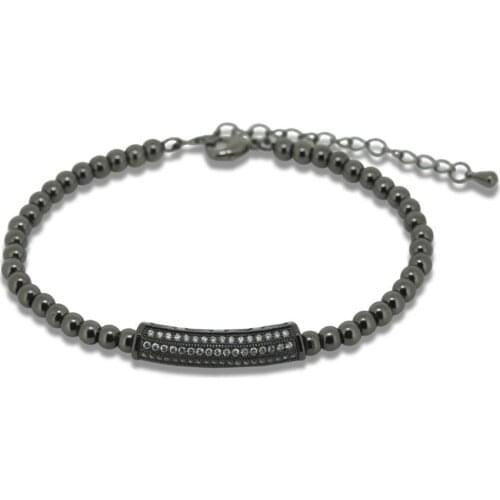 1pc Fashion Men Jewelry 4 Colors Charm Anil Arjandas Bracelets White CZ Beaded Bracelets for Gift