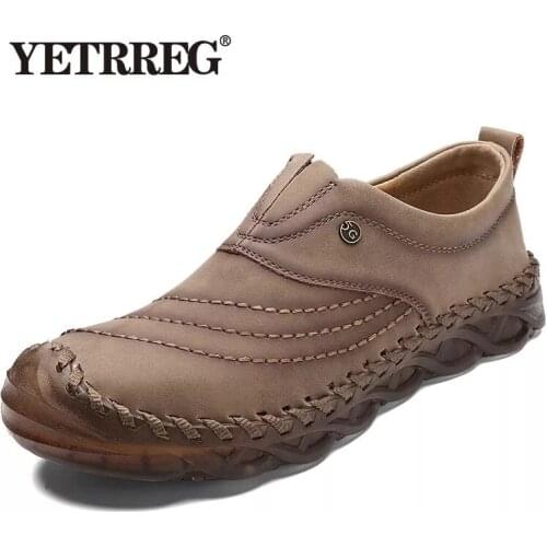 New Comfortable Men Casual Shoes Loafers High Quality Leather Mens Shoes Work Men Flats Hot Sale Moccasins Shoes Size 38-48