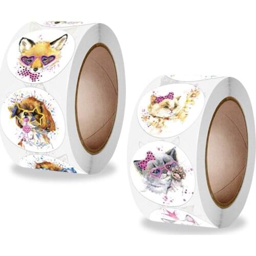 25mm Animal Stickers Stationery Letter Stickers Gift Packing Stickers Cute Cartoons Party Wedding Baking Decorations