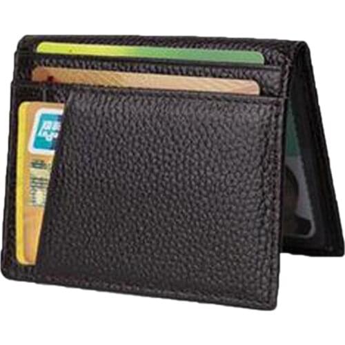 New Mens Genuine Leather Folder Credit Card Holder Passport Cover Thin Card Wallet Driver License Holder Solid ID Purse Bag