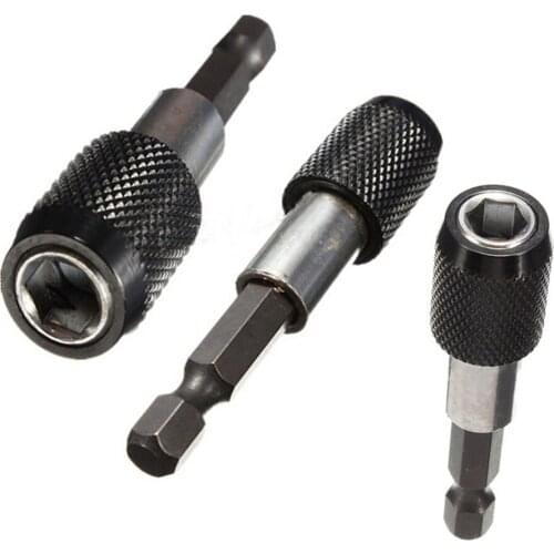 New Black 1/4 Hex Shank Quick Release Electric Drill Magnetic Screwdriver Bit Holder 60mm High Quality