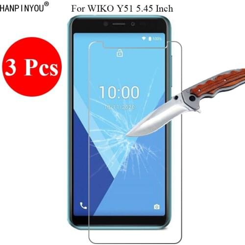 3 Pcs/Lot New 9H 2.5D Tempered Glass Screen Protector For Wiko Y51 5.45" Protective Film + Clean Tools