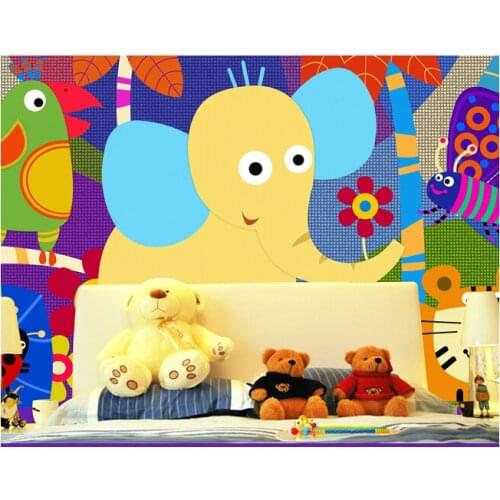 Custom papel DE parede creative animals cartoon wallpaper murals for kids room living room tv sofa wall sitting room kitchen