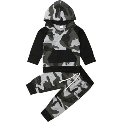 Toddler Boy Clothes 2019 Autumn Infant Baby Boys Clothes Camouflage Hooded Tops+Pants 2PCS Outfits Set