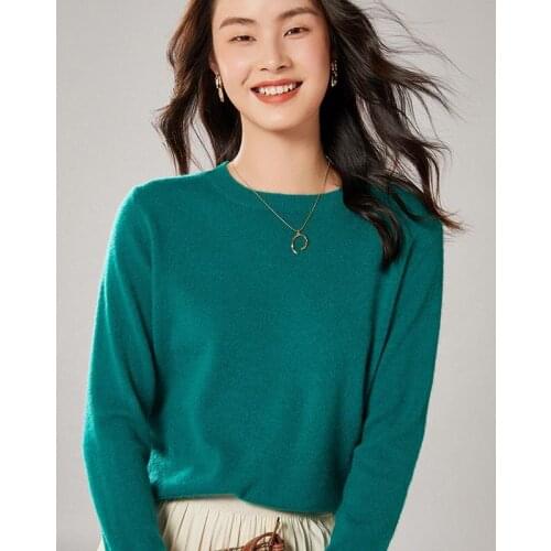 Zocept 2021 Autumn 100% Wool Cashmere Sweater Winter Women Causal O-Neck Basic Knitted Pullovers Korean Female Loose Jumper Tops