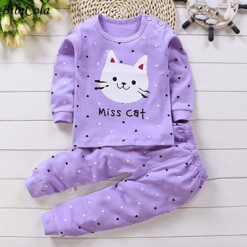 Autumn Pajamas For Children Long Sleeve Cotton Suit Cute Animal Clothing Baby Pyjamas Set Sleepwear Christmas Pajamas 1-9T Set
